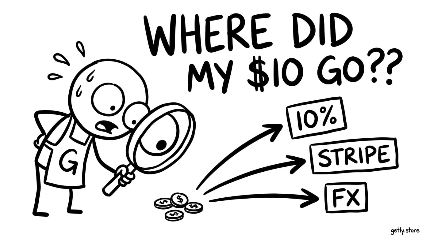 Gumroad Fees Explained: The Real Math on $10, $50, and $100 Sales (2026)