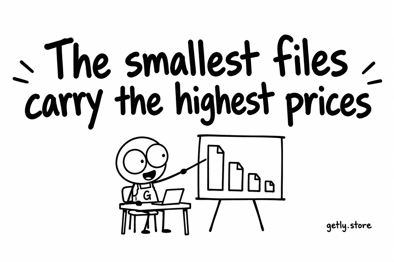 The smallest files carry the highest prices
