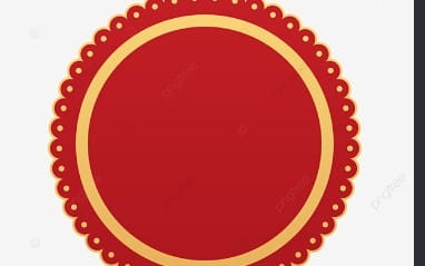 Red circular ornate frame design for Assassin’s Creed Shadows digital game promo artwork
