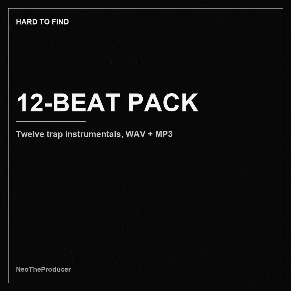 Monochrome HARD TO FIND cover for a twelve-beat pack
